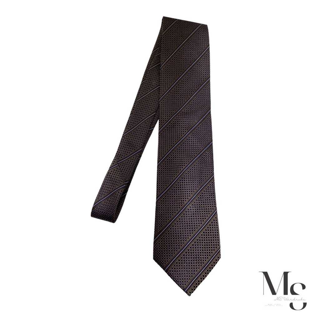 Canali CANALI 1934 Current Brown Striped Silk Tie… - image 6