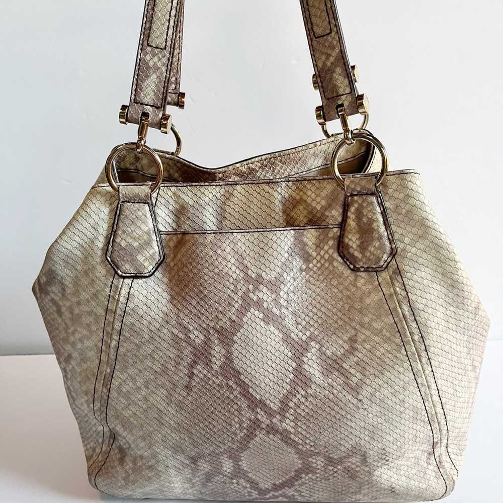 Michael Kors Beige Gray Python Embossed Leather L… - image 2