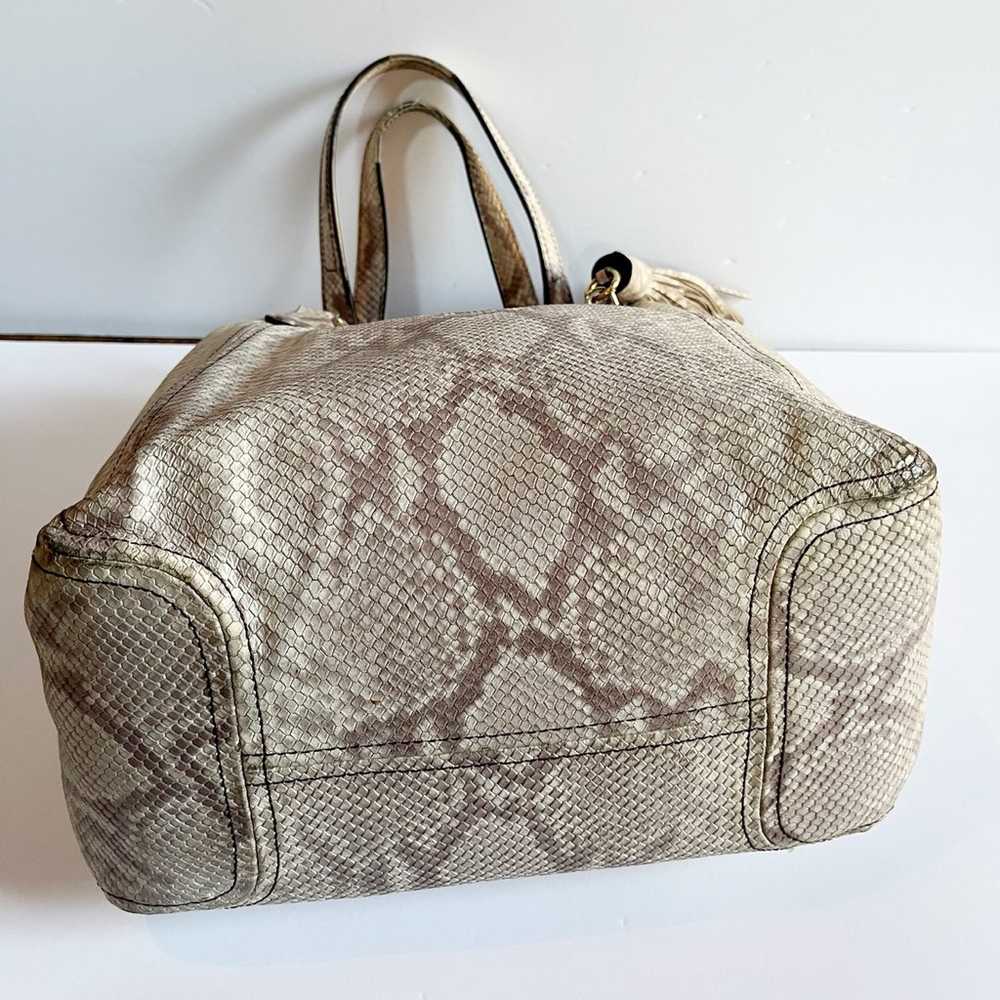 Michael Kors Beige Gray Python Embossed Leather L… - image 3