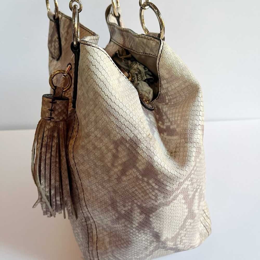 Michael Kors Beige Gray Python Embossed Leather L… - image 4