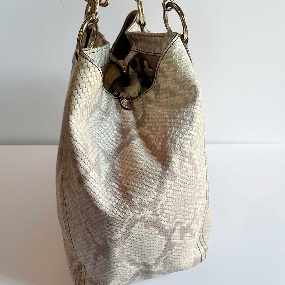 Michael Kors Beige Gray Python Embossed Leather L… - image 5