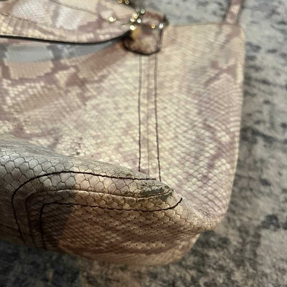 Michael Kors Beige Gray Python Embossed Leather L… - image 9