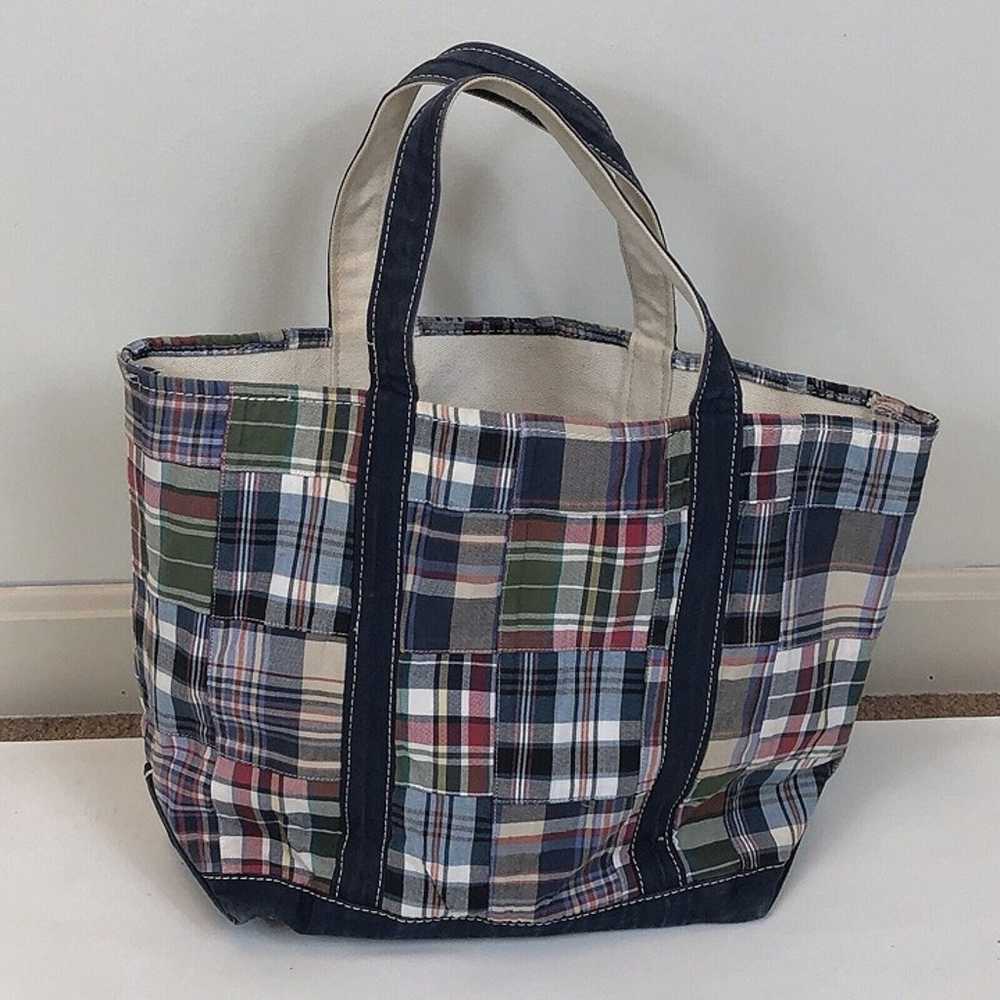 Vintage LL Bean Madras Patchwork Plaid Boat & Tot… - image 3