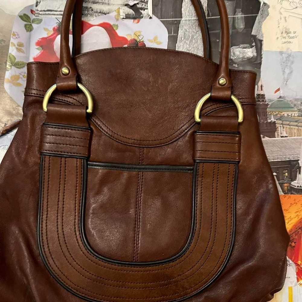 Beautiful vintage hand bag brown - image 2