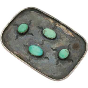 Navajo Sterling Silver Vintage Turquoise (1.5 Inc… - image 1