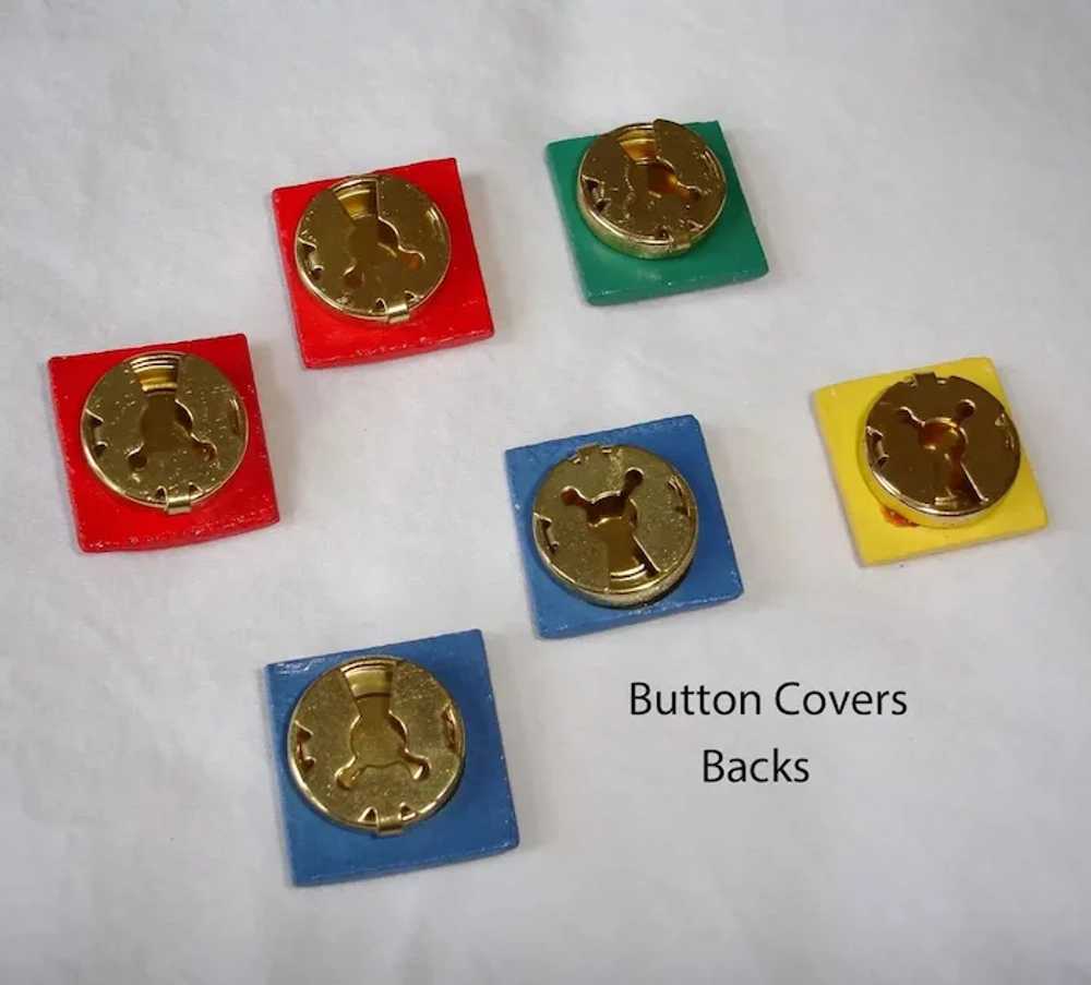 Vintage Set of 6 Christmas Button Covers - image 4