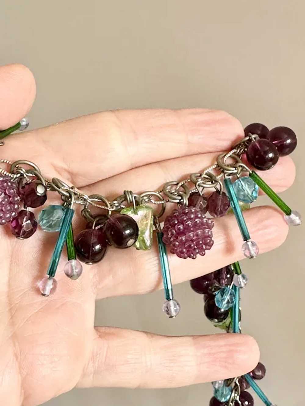 Glass Bead Fruit Necklace - image 7