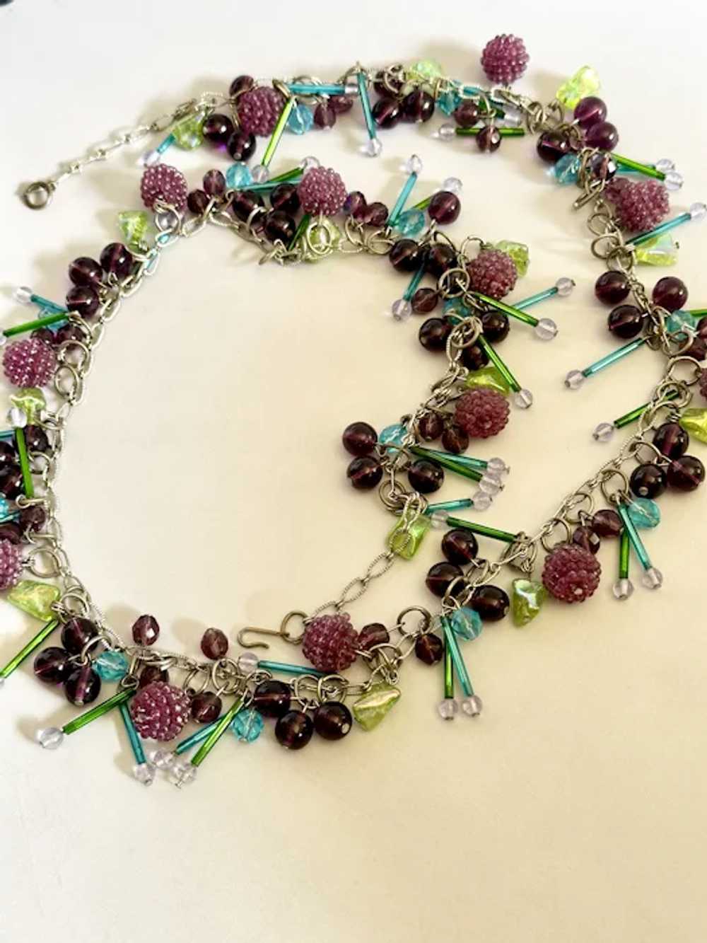 Glass Bead Fruit Necklace - image 9