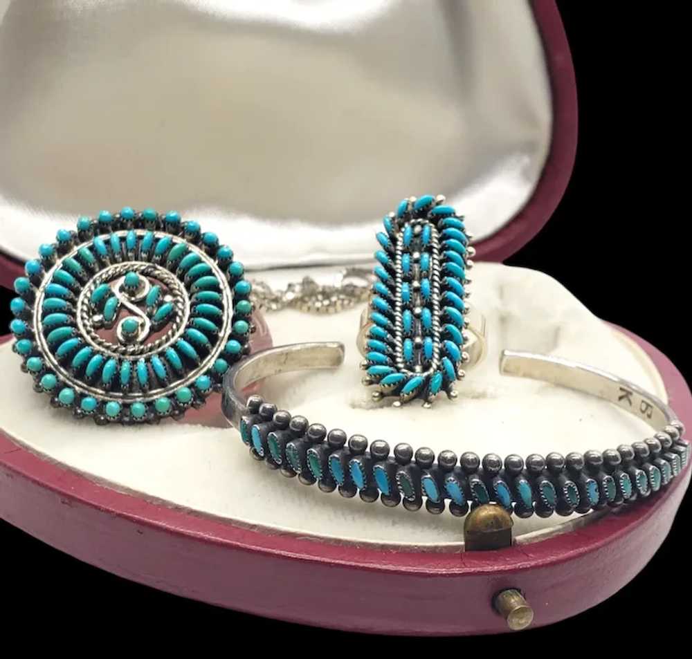 Vintage 925 Sterling Silver Native American Zuni … - image 6