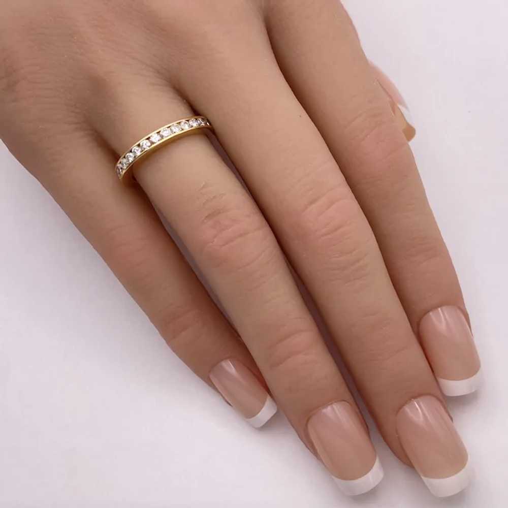 Diamond Eternity Band .93 Carat TW 14K Gold size 6 - image 2