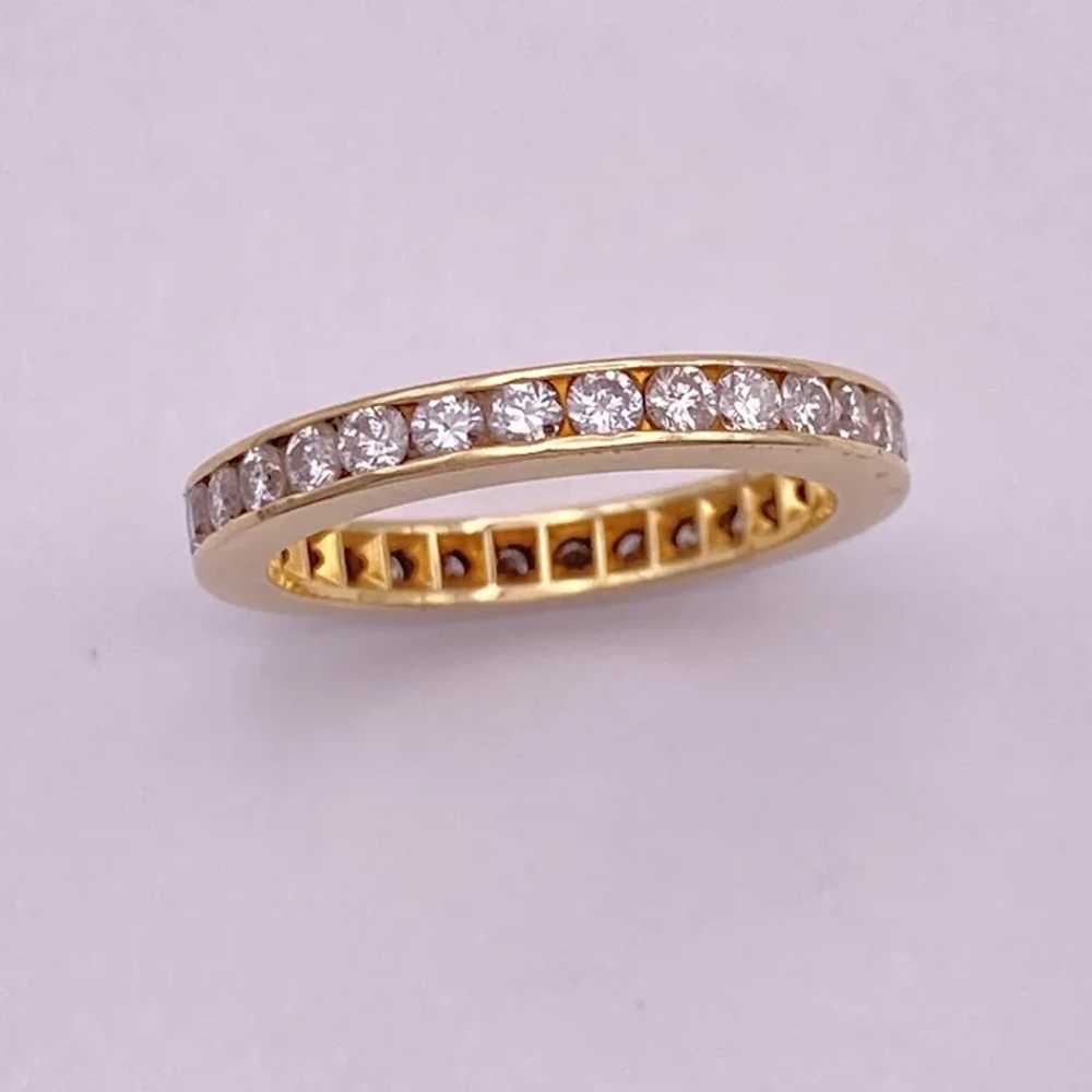 Diamond Eternity Band .93 Carat TW 14K Gold size 6 - image 3