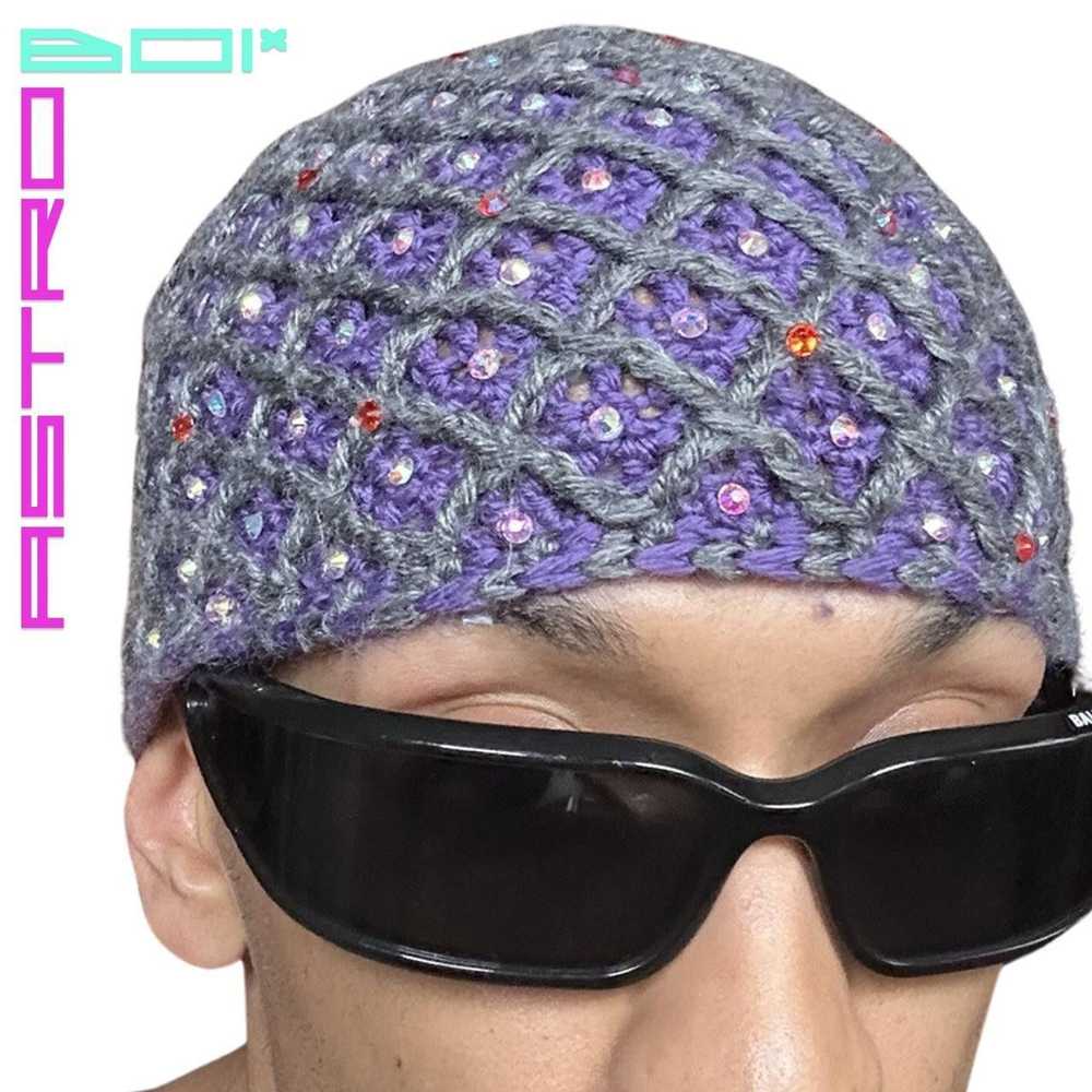 Custom × Hat × Other ASTROBOI PURPLE RHINESTONE D… - image 1