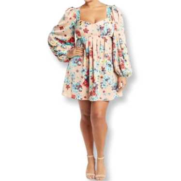 Brand AFRM Anita Floral Side Cutout Long Sleeve B… - image 1