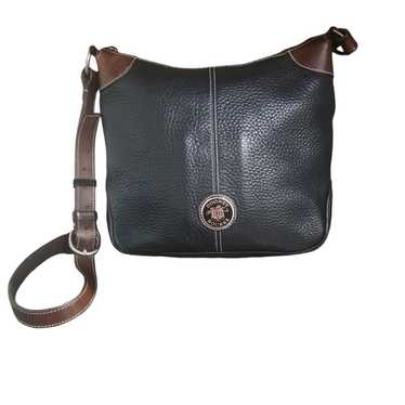 Vintage Dooney and Bourke Black Pebble Leather Ru… - image 1