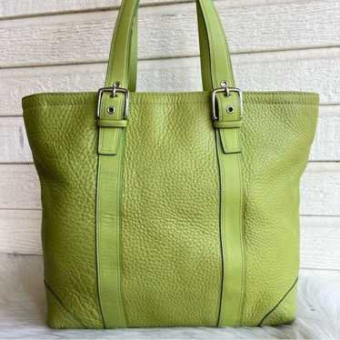 COACH Green Leather Vintage XL Tote Gallery Metro… - image 1