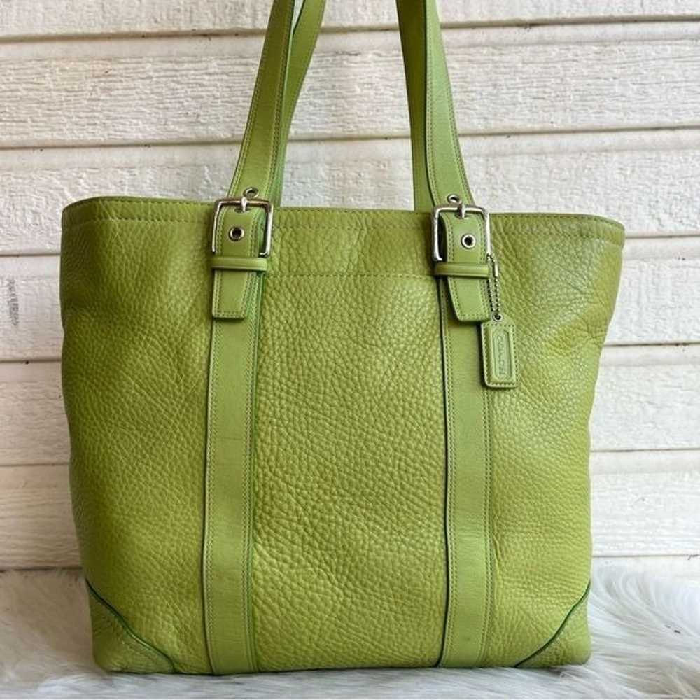 COACH Green Leather Vintage XL Tote Gallery Metro… - image 2