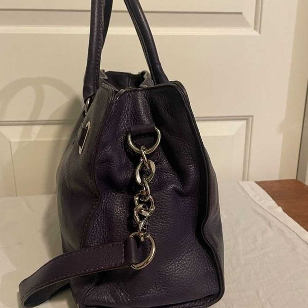 Michael Kors Purple Hamilton Leather Satchel - image 2