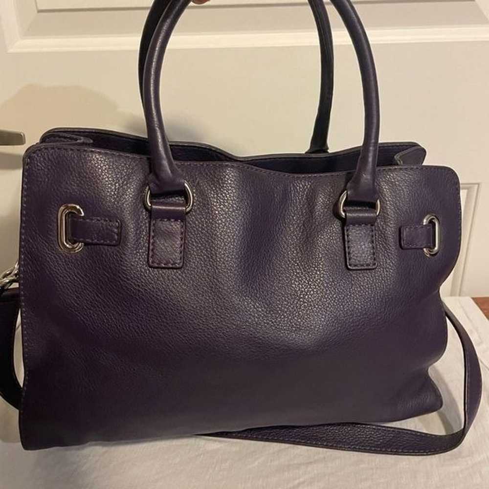 Michael Kors Purple Hamilton Leather Satchel - image 8