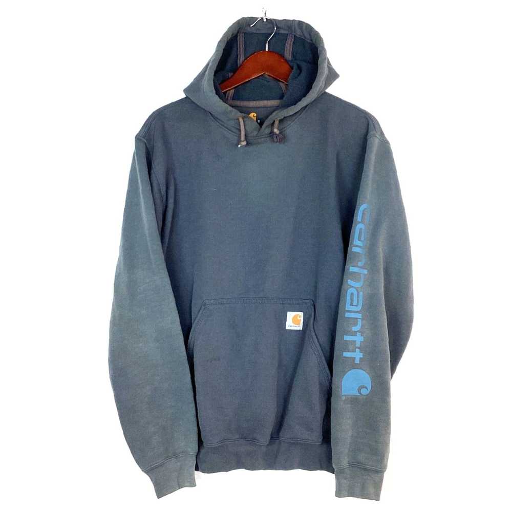 Carhartt Small Gray Carhartt Spellout Hooded Swea… - image 1