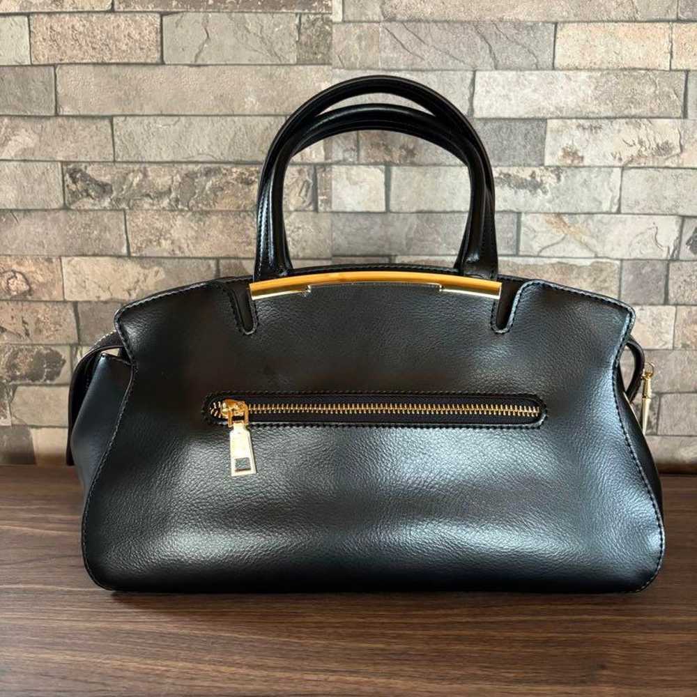 VitaFelice 【Cow Leather】2way Round Handbag Black - image 7