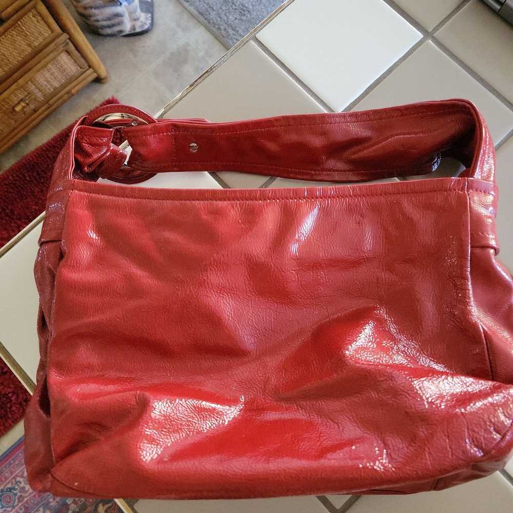 Red Patent Leather Furla Bag - image 9