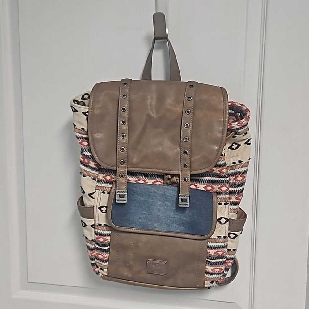 The Sak Sakpack Cream Aztec Canvas Faux Leather B… - image 1