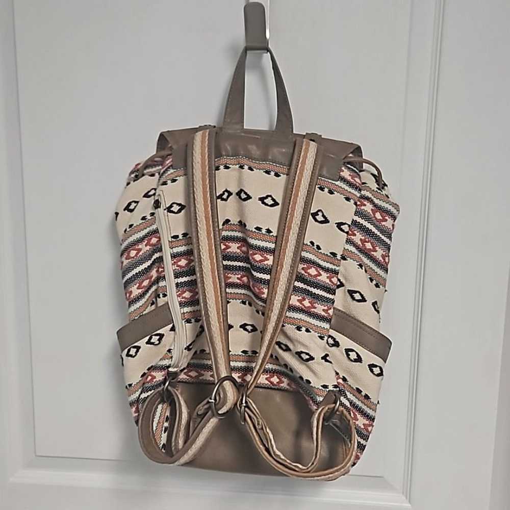 The Sak Sakpack Cream Aztec Canvas Faux Leather B… - image 3