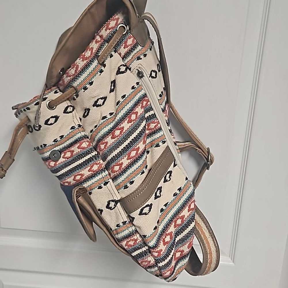 The Sak Sakpack Cream Aztec Canvas Faux Leather B… - image 5