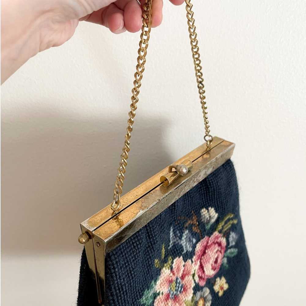 Vintage Embroidered Needlepoint Purse - image 4