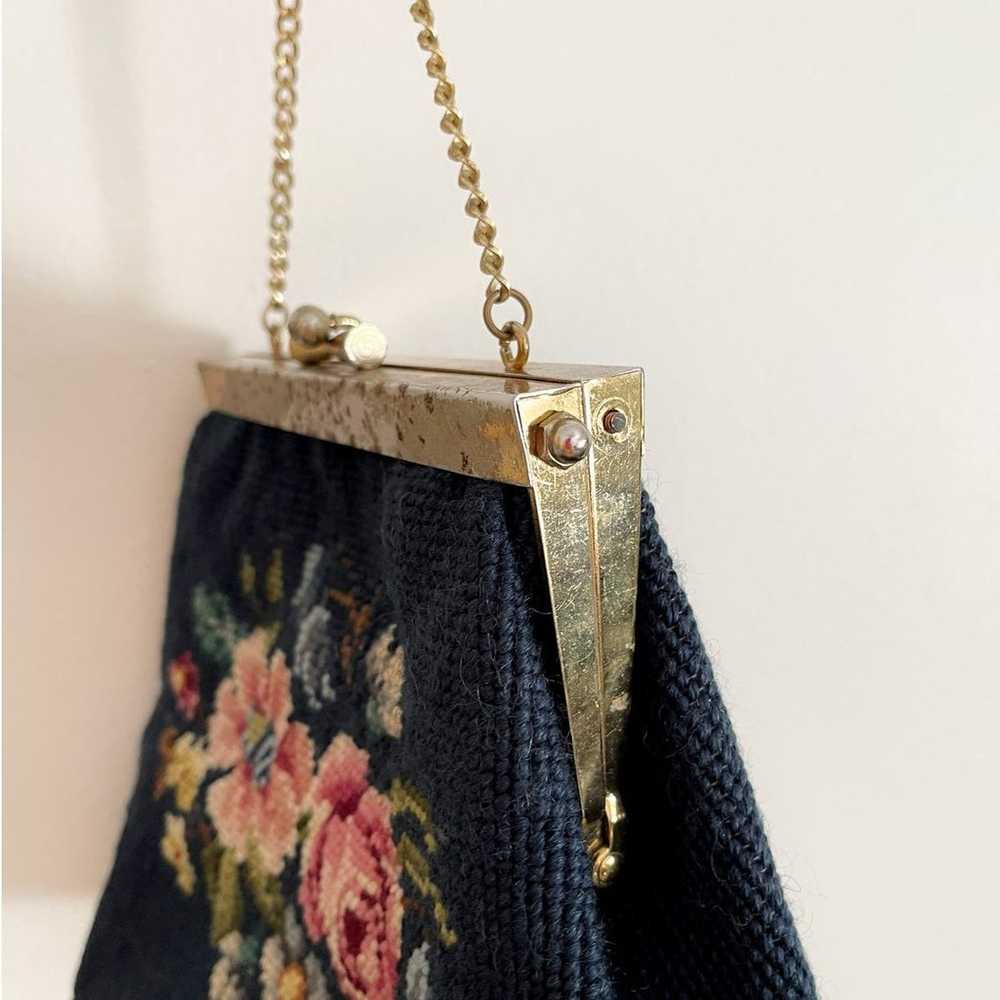 Vintage Embroidered Needlepoint Purse - image 5