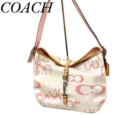 Popular Coach signature classic white and pink lig