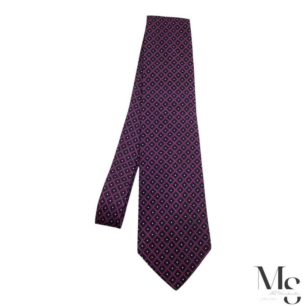 Faconnable FAÇONNABLE Purple Geometric Silk Tie H… - image 5