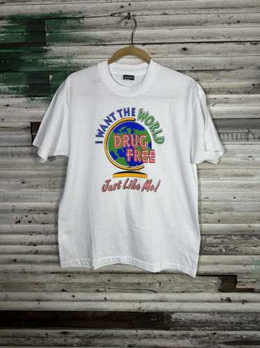 Vintage Vintage I Want The World Drug Free Shirt