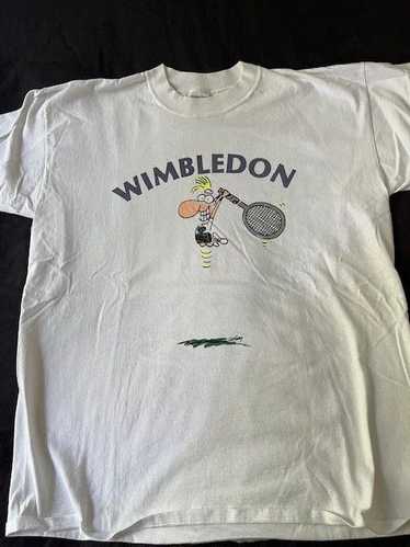 Vintage Wimbledon Tennis T Shirt. White, Size Larg