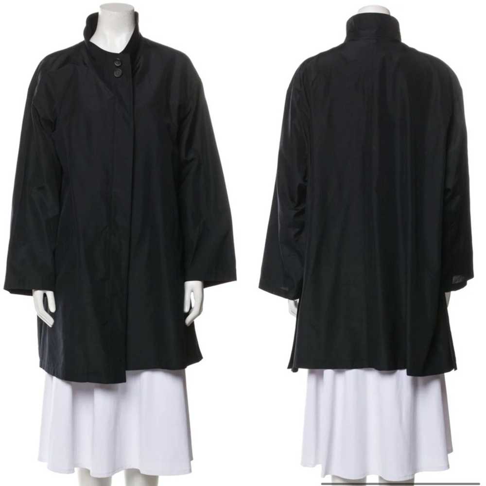 Akris AKRIS $5k O’Neill Silk Swing Coat Trench Bl… - image 1