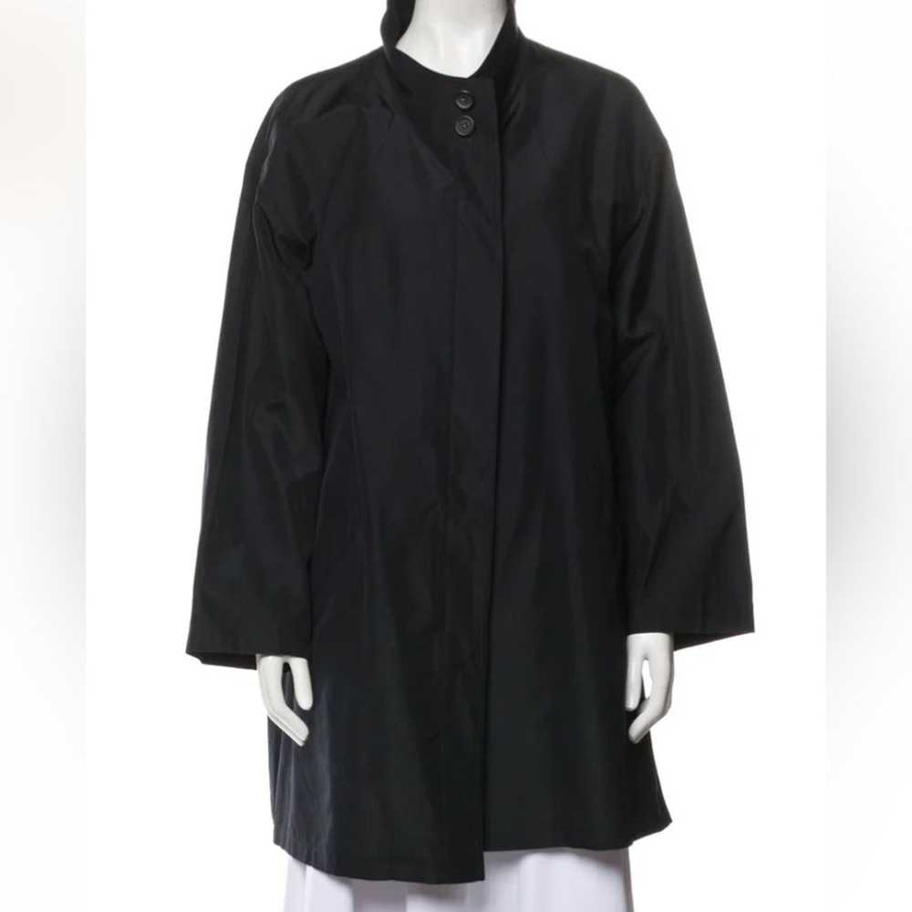 Akris AKRIS $5k O’Neill Silk Swing Coat Trench Bl… - image 2