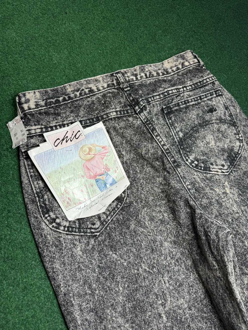 Vintage Vintage 80s Acid Wash Black Deadstock Chi… - image 3