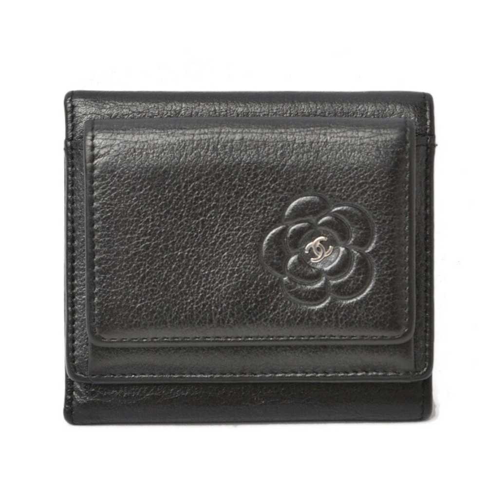 Chanel CHANEL Wallet Tri-fold Compact Camellia La… - image 1