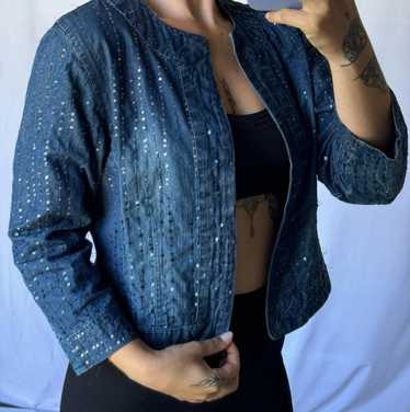 Chicos Chicos denim sequin jacket