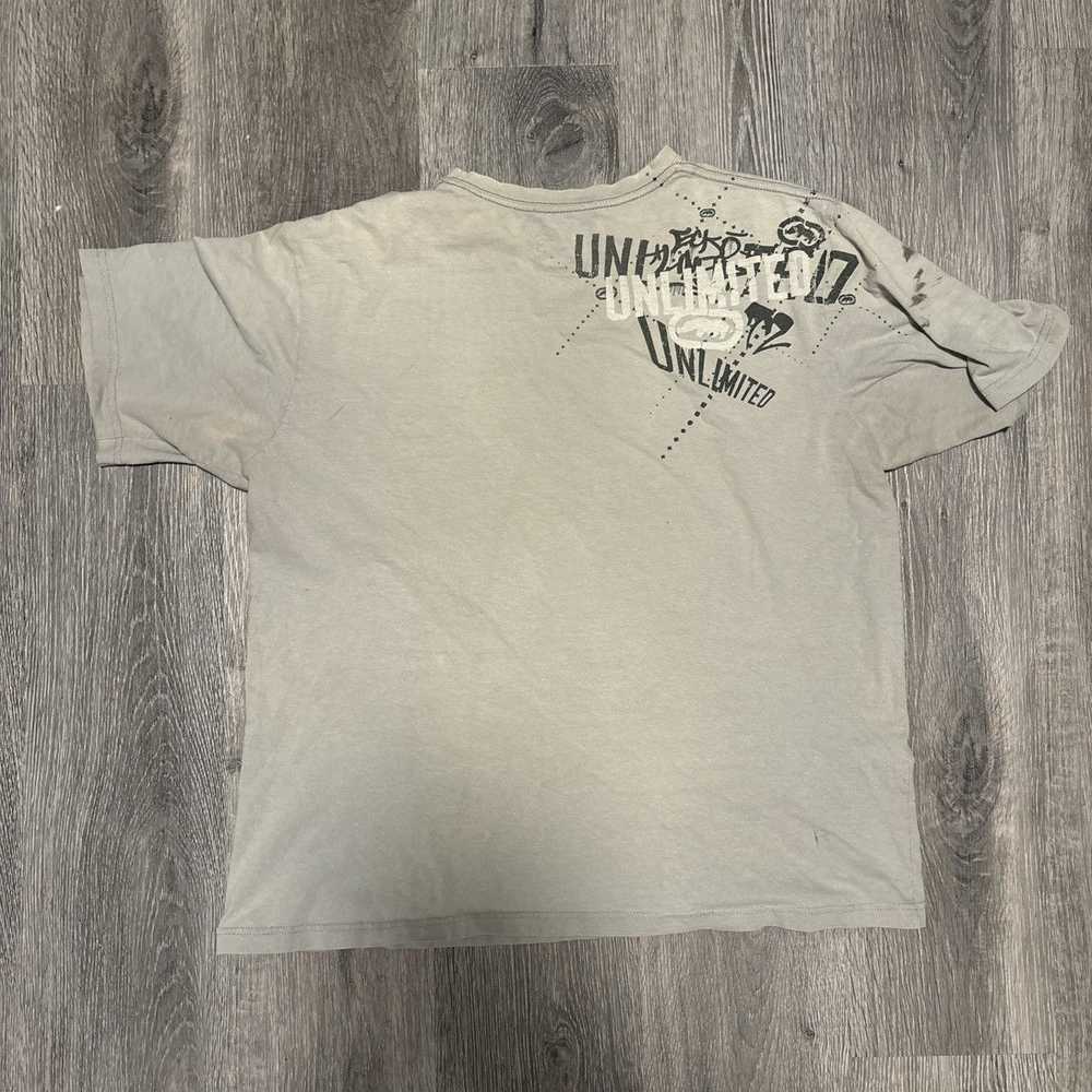 Vintage Y2K Unlimited grey tan and cream tee fire… - image 2