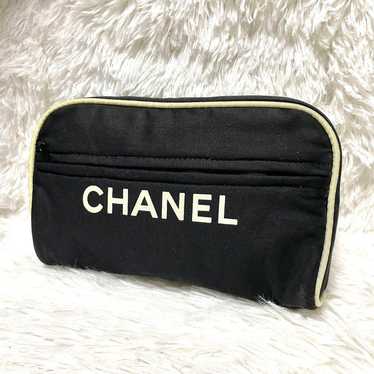 CHANEL Chanel Pouch Novelty Logo Canvas Mini Pouch