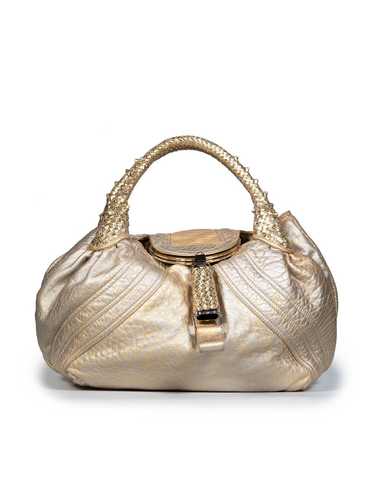 Fendi Gold Metallic Leather Spy Bag