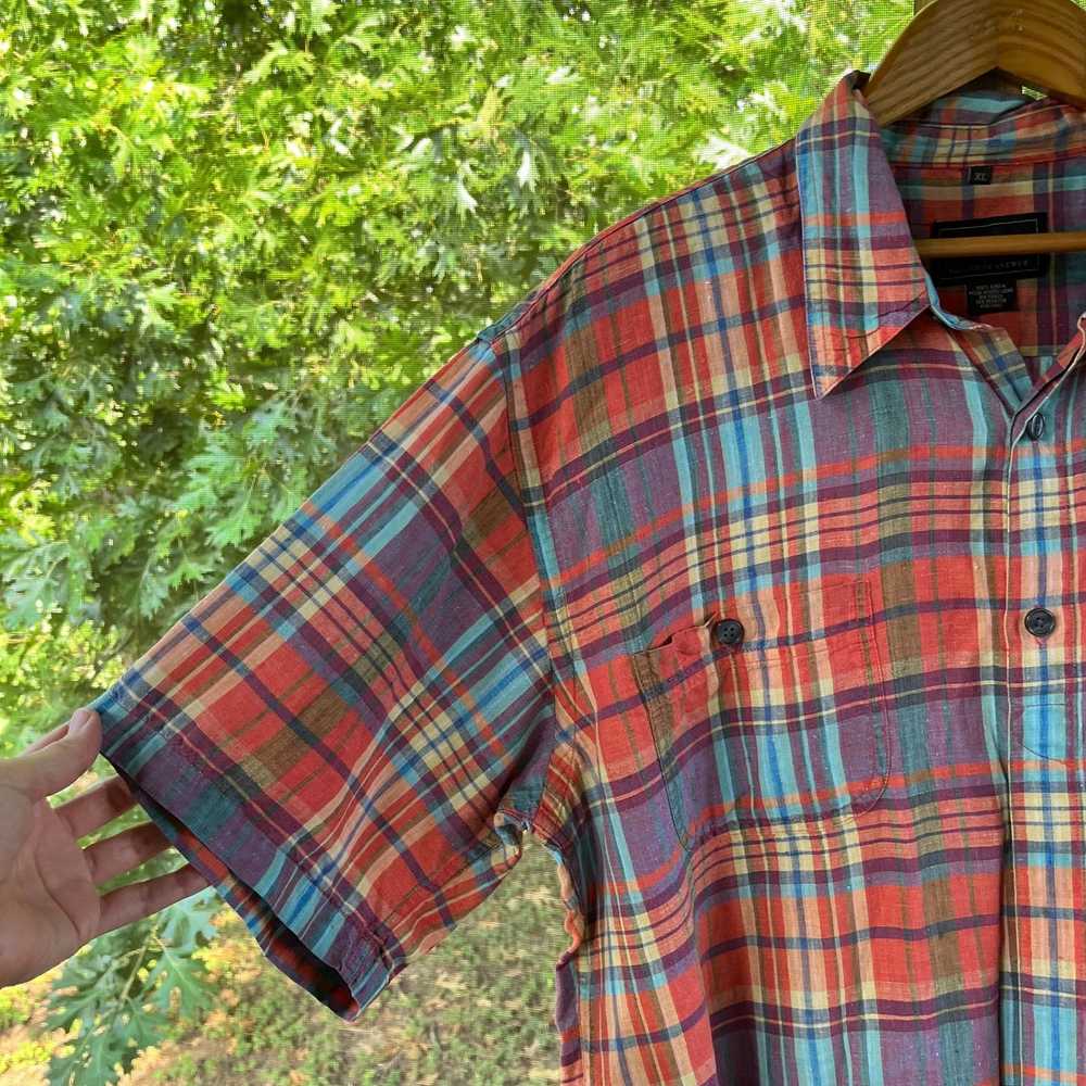 Alan Flusser Alan Flusser Golf Plaid Button Down … - image 3