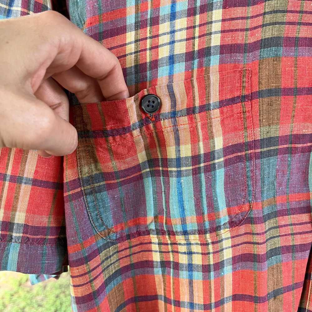 Alan Flusser Alan Flusser Golf Plaid Button Down … - image 5