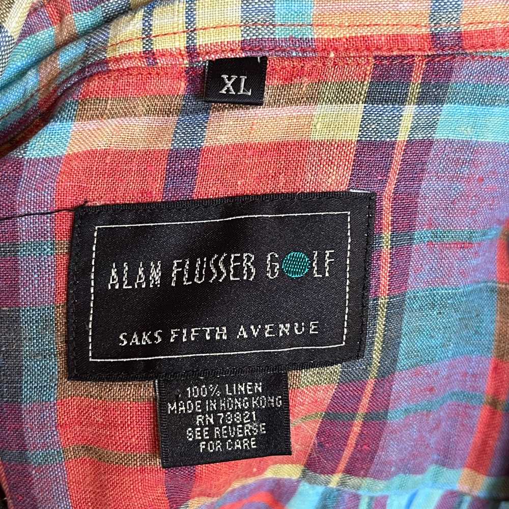 Alan Flusser Alan Flusser Golf Plaid Button Down … - image 8