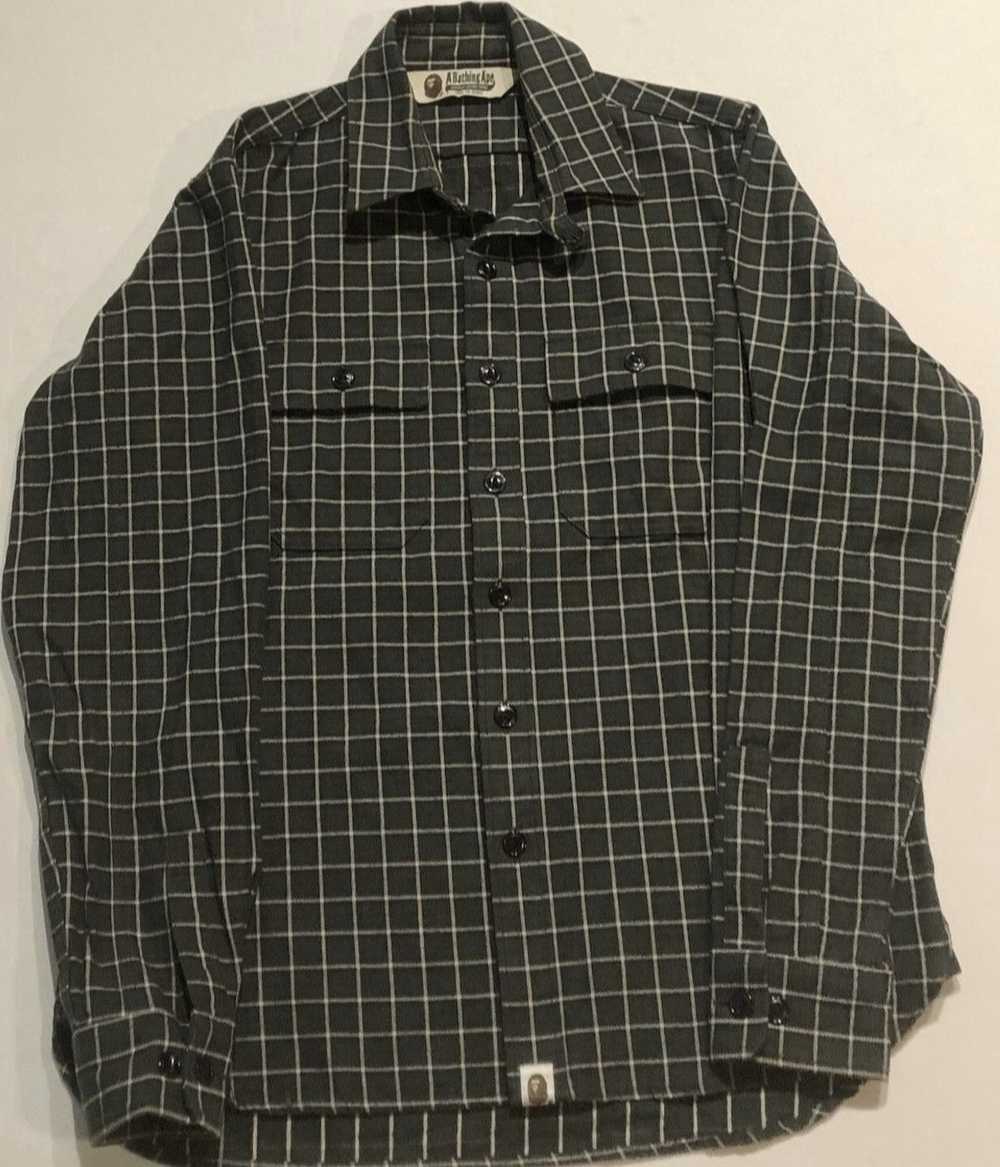 Bape Bape flannel long sleeve heavy button up shi… - image 1