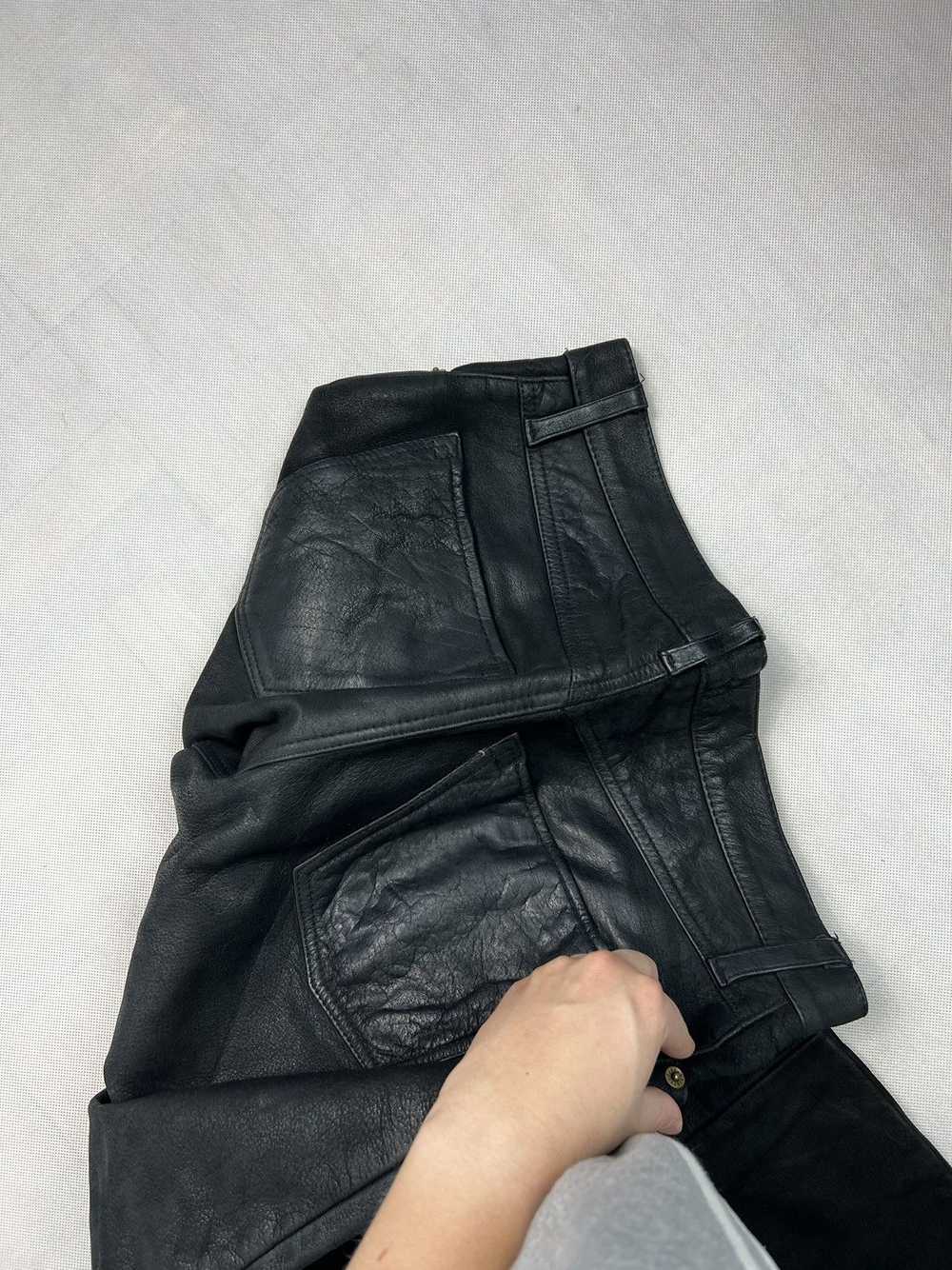 Vintage Heavy Leather Pants BamBoo black vintage - image 6