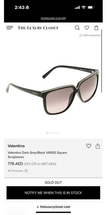 Valentino VALENTINO DARK GREY/ BLACK SQUARE SUNGLA