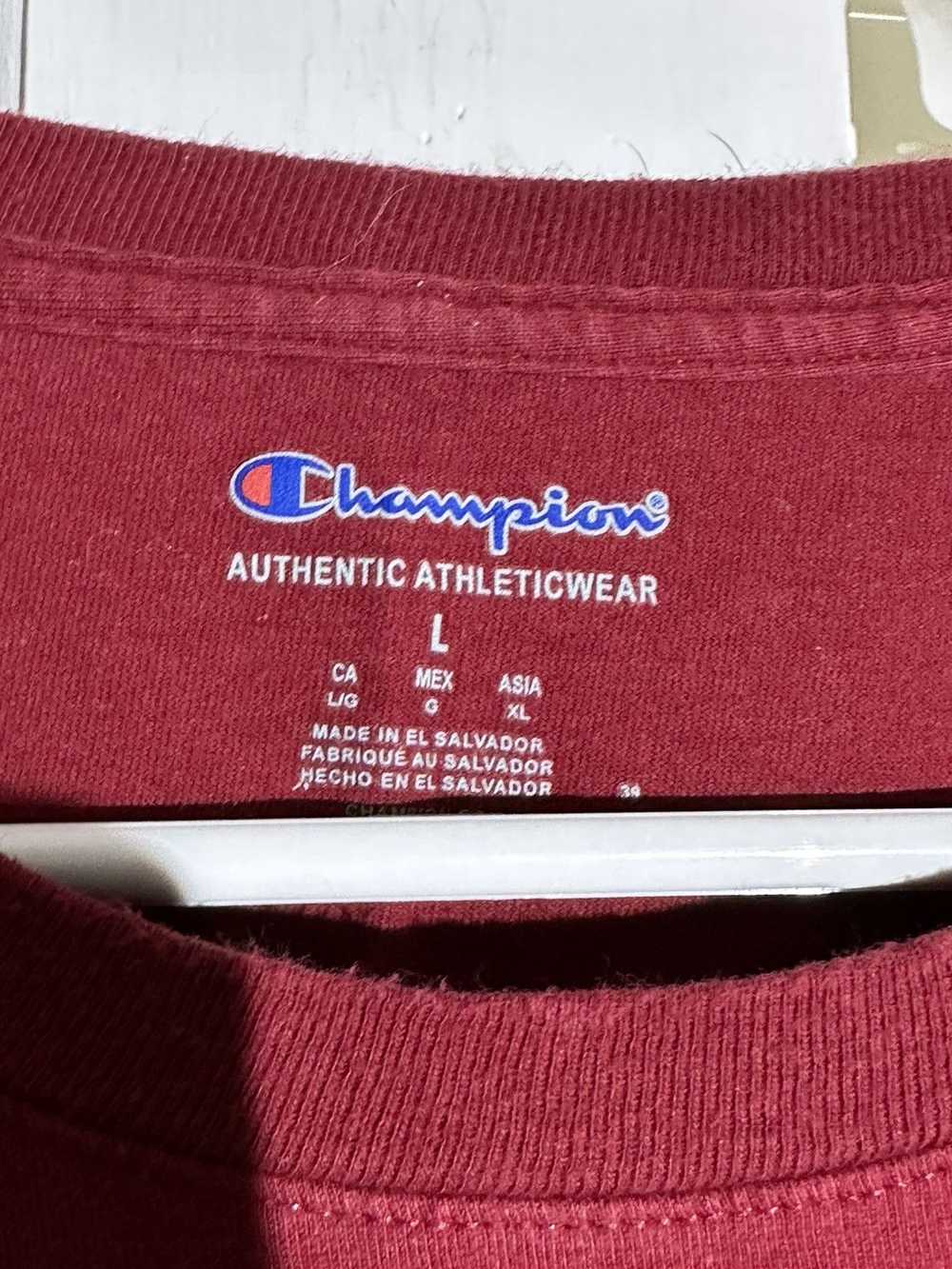 Champion × Streetwear × Vintage Champion Maroon T… - image 4