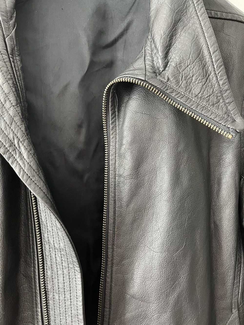 Rick Owens AW13 asymmetric zip leather jacket - image 5